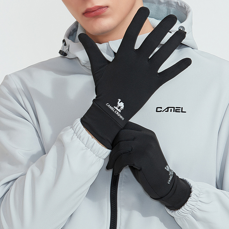 Mountain Biking Gloves Mens - GOLDEN 남녀공용 카멜 하이킹 장갑, 터치