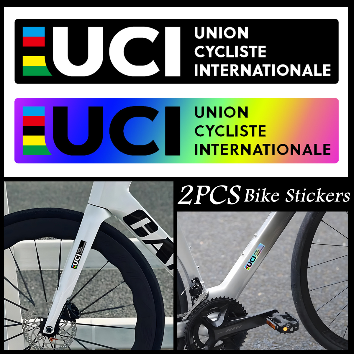 2개입 UCI 스타일 반사 레이저 자전거 프레임 스티커 - Mountain Biking History 리뷰 및 가격