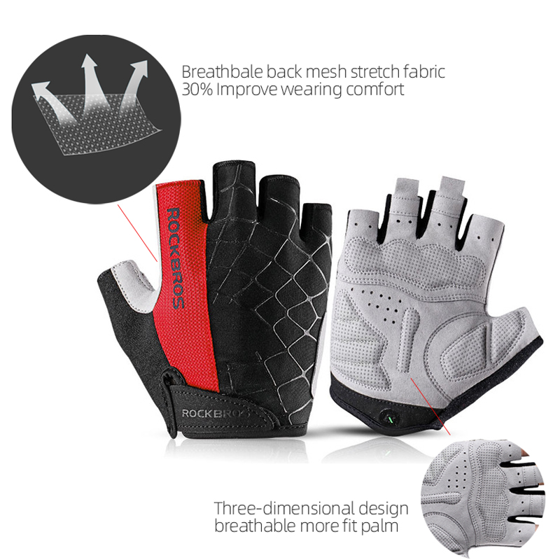 ROCKBROS 사이클링 자전거 장갑 반 손가락 충격  - Mountain Biking Gloves Mens 리뷰 및 가격