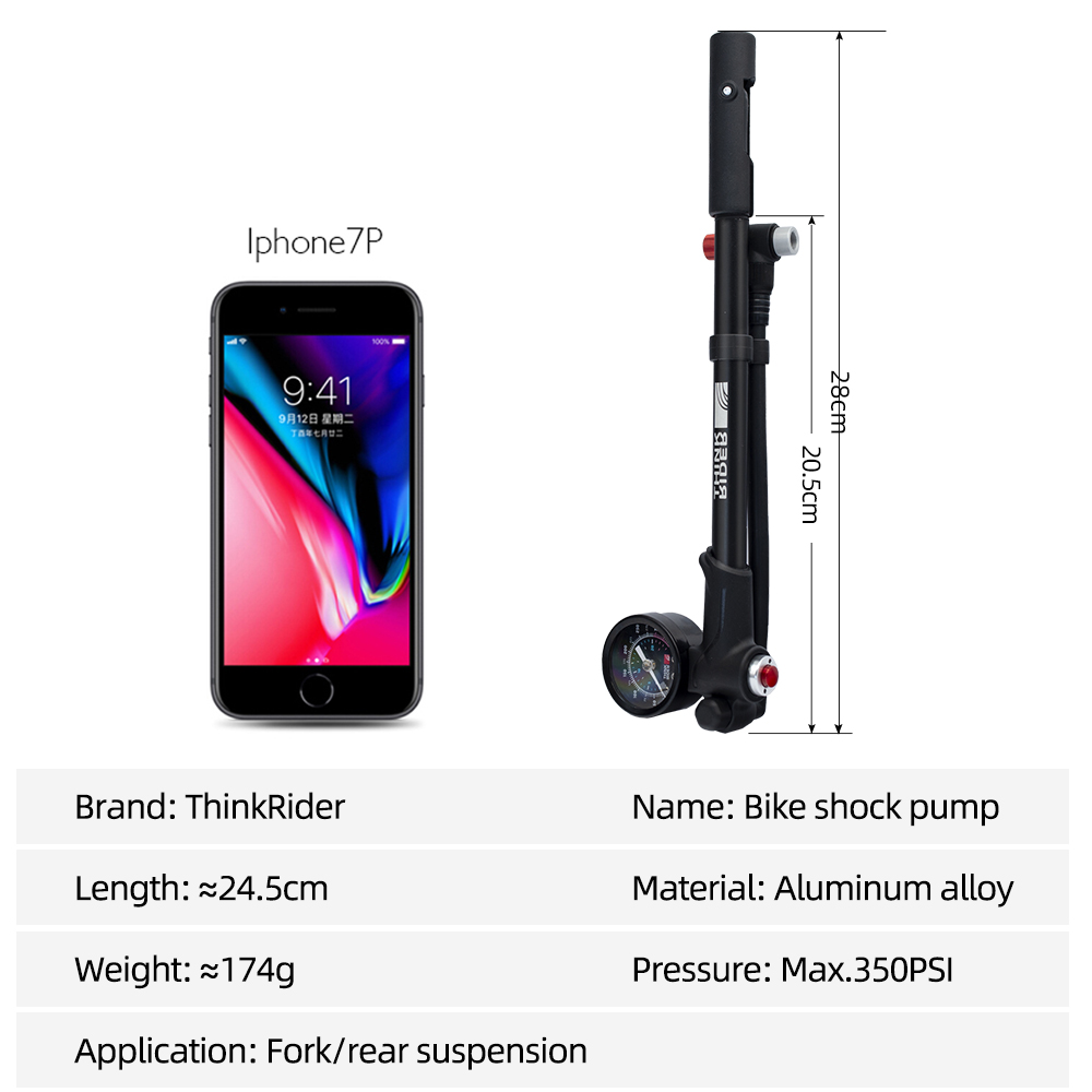 ThinkRider 휴대용 고압 자전거 에어 펌프, 포 - Shock Pump Suspension 리뷰 및 가격